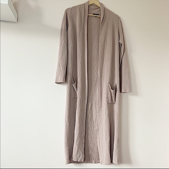 DYNAMITE | Light mauve long open cardigan size L - Picture 2 of 7